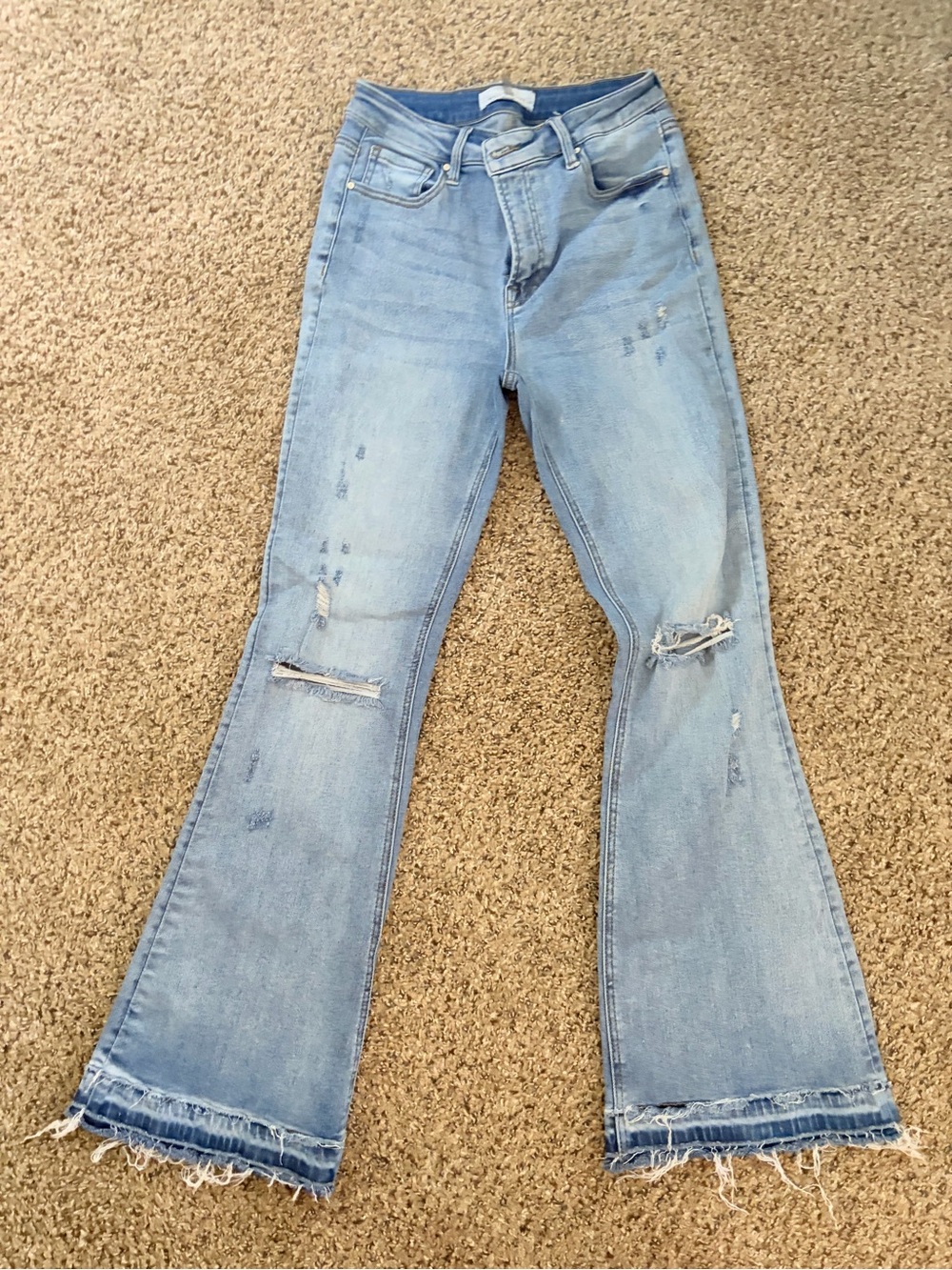 Women’s Distressed Flare Risen Jeans